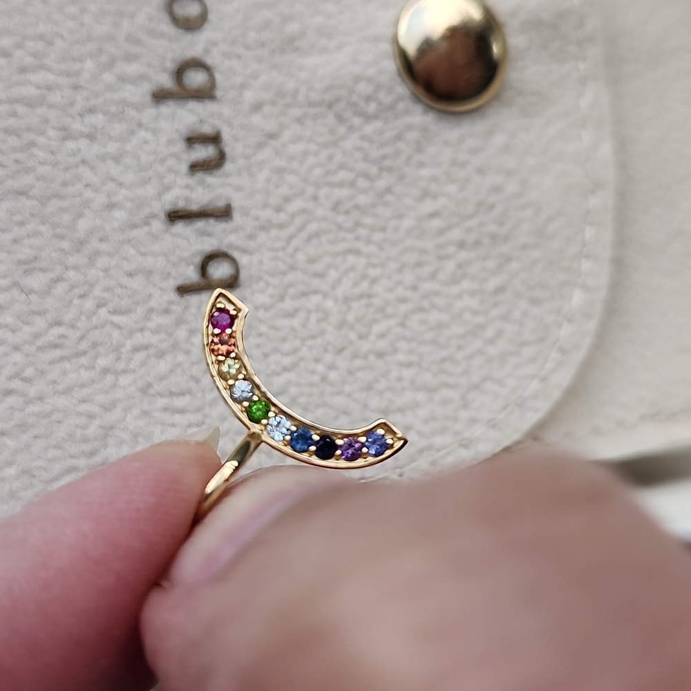 NWOT BLUBOHO Gold Rainbow Charm - Picture 1 of 3